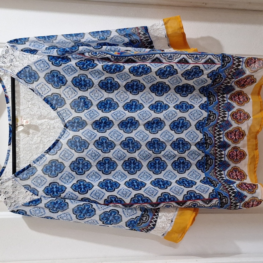 Fig and Flower womens blouse‎ size 2X boho colorful